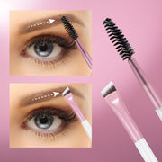Oscar Charles Eyebrow & Spoolie Makeup Brush Professional, Double Ended with Angled Brow Brush and Spoolie